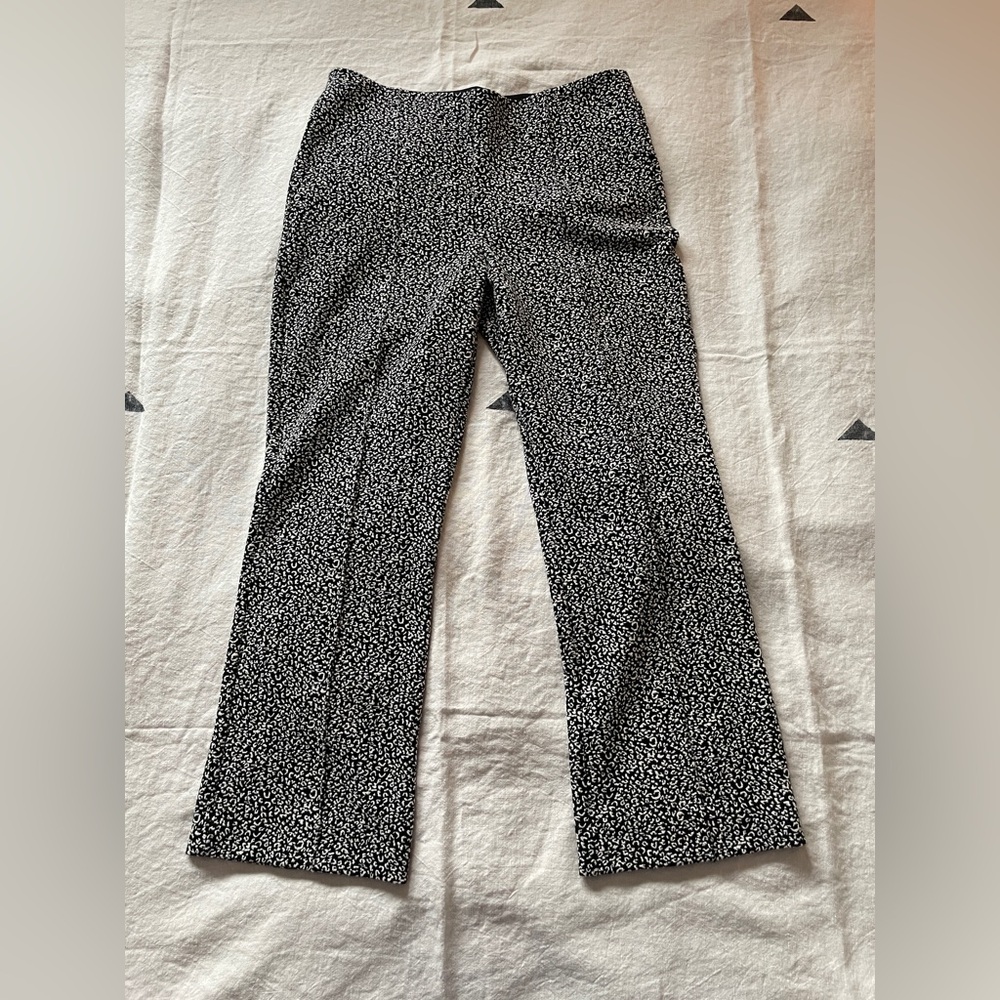 Anthropologie Black and White Crop Flare Pants